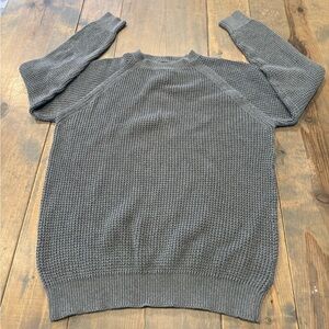 Autonomy Knitwear Men’s Long Sleeve Solid Gray Knit Crew-Neck Pullover Sweater L